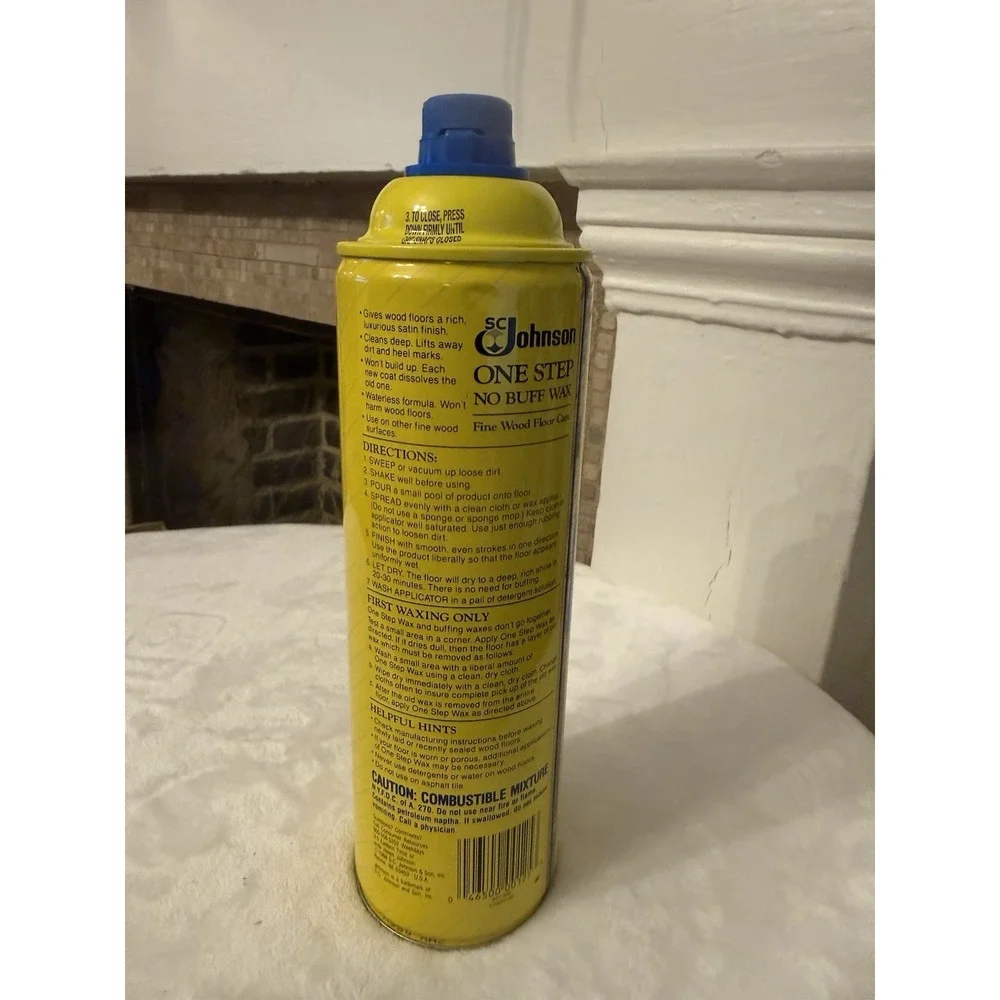SC Johnson One Step No Buff Wax Fine Wood Floor Care 22oz Unopened- Discontinued